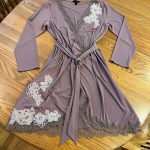 Soma Lace and Appliqué Trim Luxury Robe